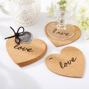 Kate Aspen heart shaped cork coasters (set of 4)